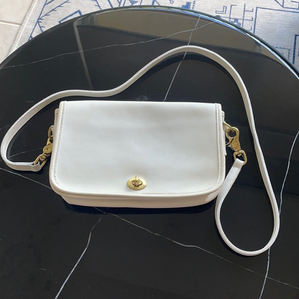 Coach White Leather Bag